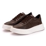 Sapatênis Casual Masculino Couro Legitimo Café- REF: 60220 