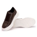 Sapatênis Casual Masculino Couro Legitimo Café- REF: 60220 