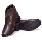 Botina Feminina Couro Legitimo Café - REF: 6106 