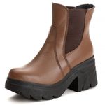 Bota Coturno Chelsea Feminina Couro Legitimo Mouro - REF: 6729 