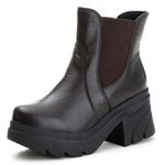 Bota Coturno Chelsea Feminina Couro Legitimo Café - REF: 6729 