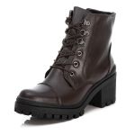 Bota Coturno Feminino Couro Legitimo Café - REF: 6738