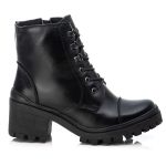 Bota Coturno Feminino Couro Legitimo Preto - REF: 6738