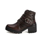 Bota Coturno Feminino Couro Legitimo Café - REF: 6742