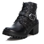 Bota Coturno Feminino Couro Legitimo Preto - REF: 6742