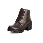 Bota Coturno Feminino Couro Legitimo Café - REF: 6744 
