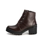 Bota Coturno Feminino Couro Legitimo Café - REF: 6744 