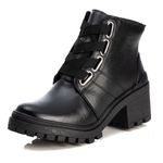 Bota Coturno Feminino Couro Legitimo Preto - REF: 6744