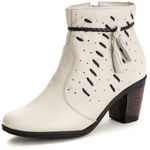 Bota Coturno Feminino Couro Legitimo Off hite - REF: 6803 