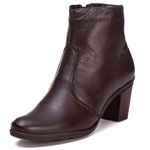 Bota Coturno Feminino Couro Legitimo Café - REF: 6807 