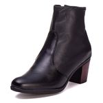 Bota Coturno Feminino Couro Legitimo Preto - REF: 6807