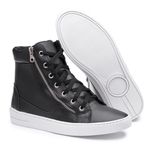 Tenis Vegano Bawmi Cano Alto Feminino Preto com Ziper