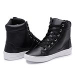 Tenis Vegano Bawmi Cano Alto Feminino Preto com Ziper