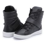 Tenis Vegano Bawmi Cano Alto Feminino Preto com Tira