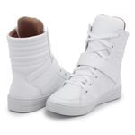 Tenis Vegano Bawmi Cano Alto Feminino Branco com Tira