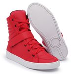 Tenis Vegano Bawmi Cano Alto Feminino Vermelho com Tira