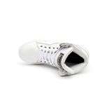 Tenis Sneaker Bawmi Cano Alto Feminino Branco / Gelo com Ziper