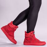 Tenis Sneaker Bawmi Cano Alto Feminino Vermelho