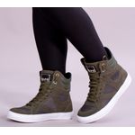 Tenis Sneaker Bawmi Cano Alto Feminino Verde Militar
