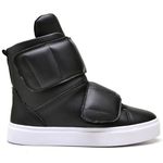 Tenis Vegano Bawmi Cano Alto Feminino Preto com Tiras em Velcro