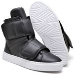 Tenis Vegano Bawmi Cano Alto Feminino Preto com Tiras em Velcro