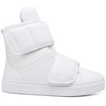 Tenis Vegano Bawmi Cano Alto Feminino Branco com Tiras em Velcro