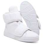 Tenis Vegano Bawmi Cano Alto Feminino Branco com Tiras em Velcro