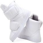 Tenis Vegano Bawmi Cano Alto Feminino Branco com Tiras em Velcro