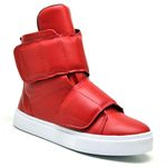 Tenis Vegano Bawmi Cano Alto Feminino Vermelho com Tiras em Velcro
