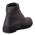 Bota Coturno Tratorado Feminino Couro Sintético Preto - REF: 17