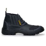 Bota de Segurança Motociclista Unissex Titan Preta em Couro, Cano Médio com Elástico Lateral – CA 45.651