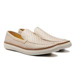 Sapato Masculino Mocassim Napa Tresse Off White