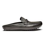 Sapato Masculino Mule Casual Estampa Linho Bridao Preto Latego Chumbo