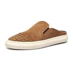 Sapato Masculino Mule Casual Bico Tresse Camurça Ocre