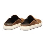 Sapato Masculino Mule Casual Bico Tresse Camurça Ocre