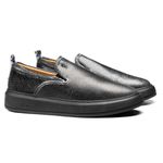 Sapato Masculino Yacht Liso Crackle Preto