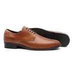 Sapato Masculino Derby Social Liso Sola Borracha Napa Mouro