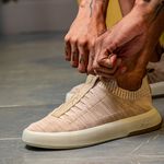 Sapato Masculino Sneaker Assinatura Jef Knit Bege