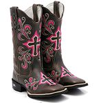 Bota Texana Feminina Cano Longo Cruz Rosa