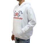 Moletom SB Sistema Bruto - Branco Estampa Azul e Vermelho