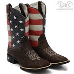 Bota Texana Bandeira USA Estilo Snaker