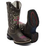 Bota Texana Feminina Cruz Rosa Cano Longo