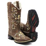 Bota Feminina Texana Country Flor de Liz Degrade