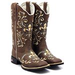 Bota Feminina Texana Country Flor de Liz Degrade
