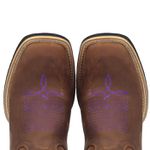 Bota Feminina Bordado Estilizado Roxo 