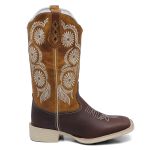 Bota Texana Sola Branca Floral