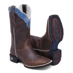 Bota Texana Unissex Borda Azul