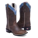 Bota Texana Unissex Borda Azul