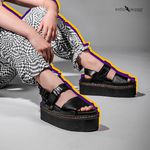 Sandália Plataforma Estilo Veggie Shoes Marriê Preto
