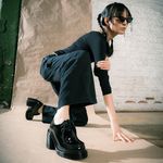 Sapato Plataforma Jasmin Estilo Veggie Verniz Preto